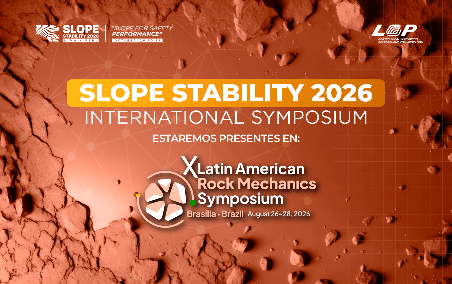Alianza entre Slope Stability 2026 y LARMS 2026 otorgará descuentos exclusivos a los participantes